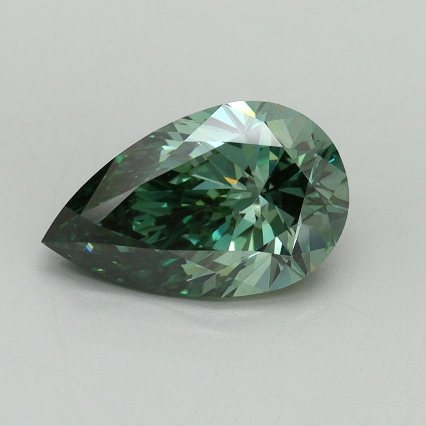 2.01 Ct. Fancy Vivid Green Pear Lab Grown Diamond