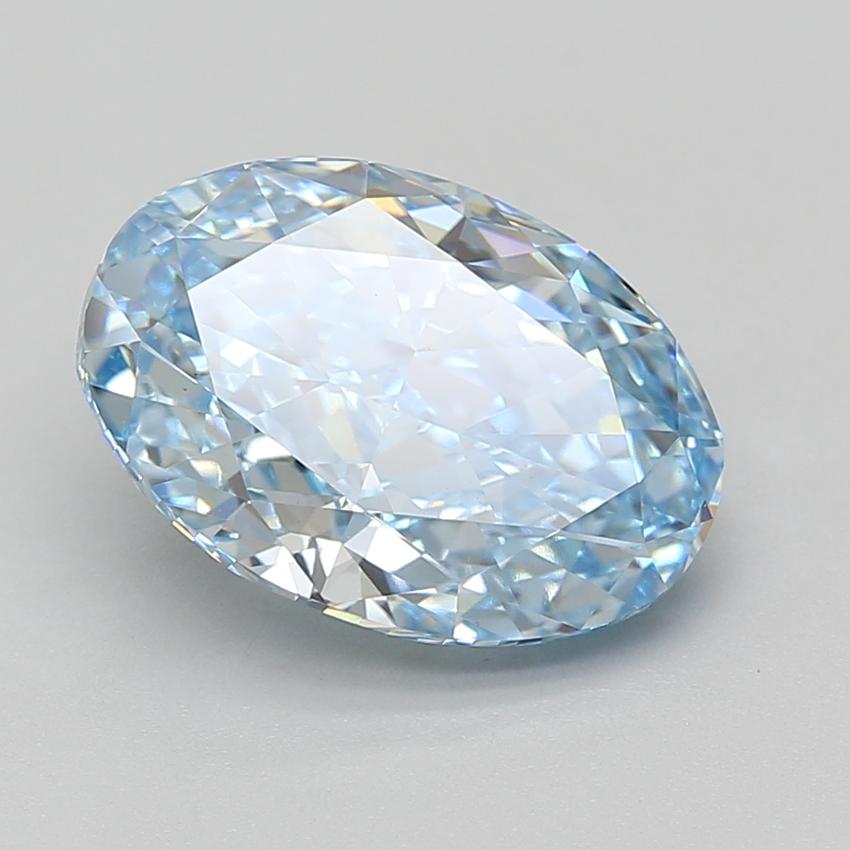 5.10 Ct. Fancy Vivid Blue Oval Lab Grown Diamond