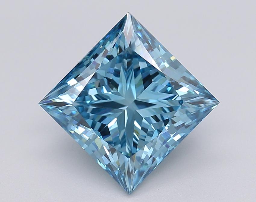 3.05 Ct. Fancy Vivid Blue Princess Lab Grown Diamond