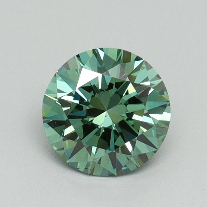 0.70 Ct. Fancy Vivid Green Round Lab Grown Diamond