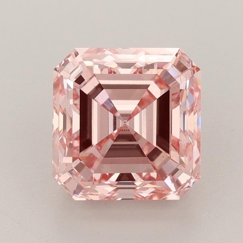 3.04 Ct. Fancy Intense  Pink Asscher Lab Grown Diamond