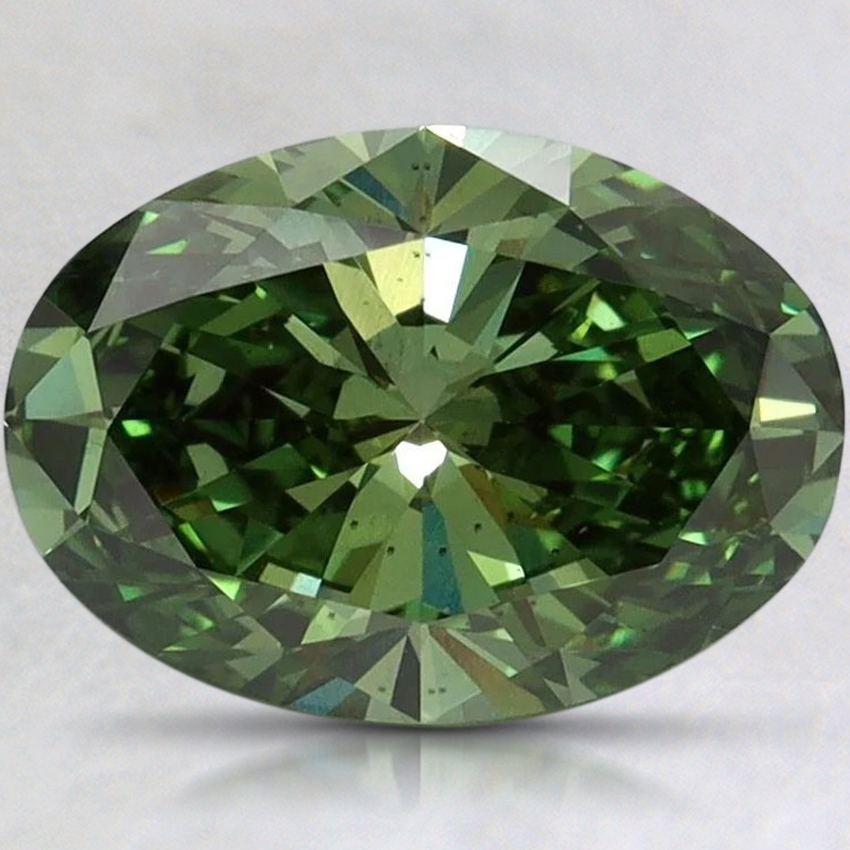 2.11 Ct. Fancy Vivid Green Oval Lab Grown Diamond
