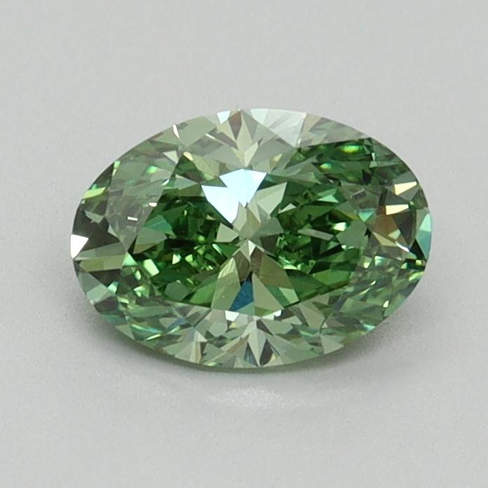 0.73 Ct. Fancy Vivid Green Oval Lab Grown Diamond