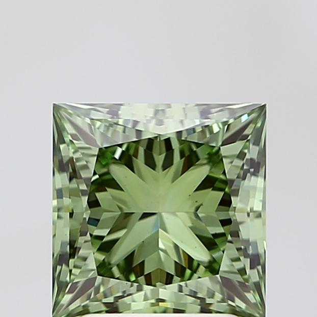 2.71 Ct. Fancy Vivid Green Princess Lab Grown Diamond