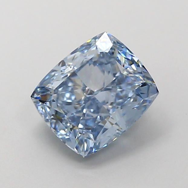 1.58 Ct. Fancy Vivid  Blue Cushion Lab Grown Diamond