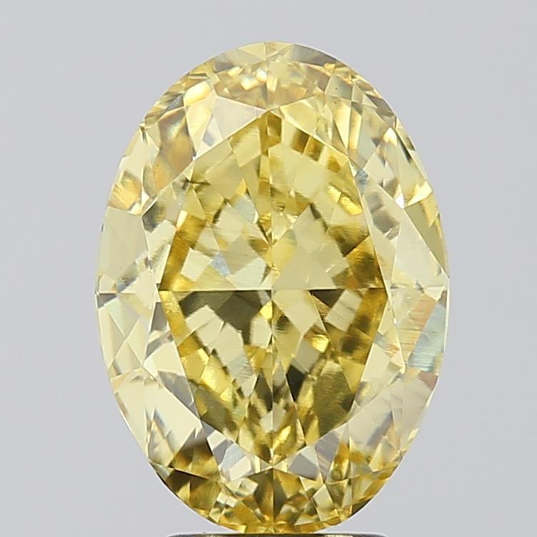 5.00 Ct. Fancy Vivid Yellow Oval Lab Grown Diamond