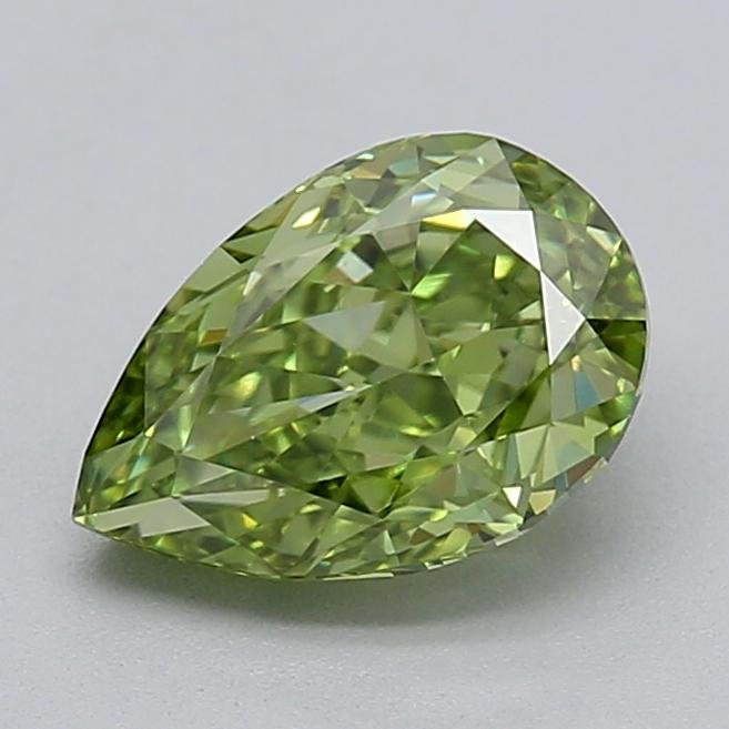 1.06 Ct. Fancy Vivid  Green Pear Lab Grown Diamond