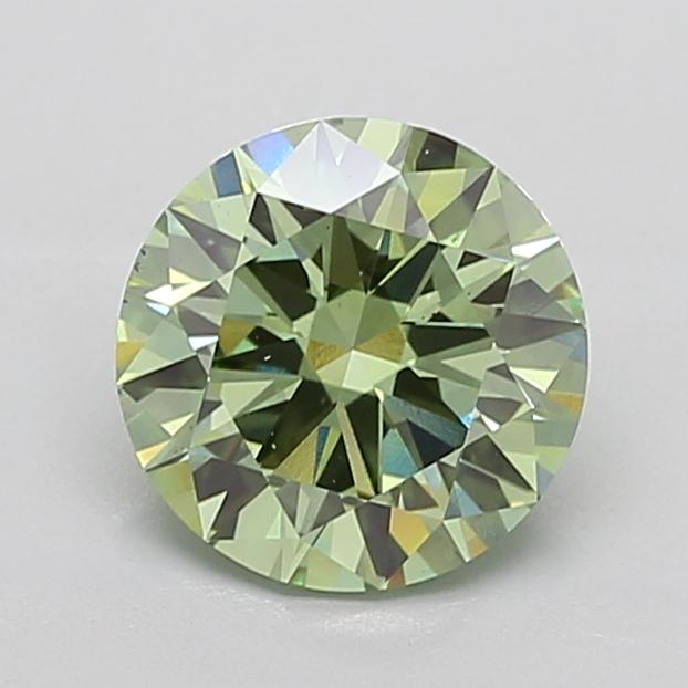 3.01 Ct. Fancy Vivid Green Round Lab Grown Diamond
