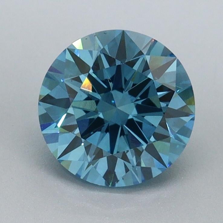 1.20 Ct. Fancy Vivid Malibu Blue Round Lab Grown Diamond
