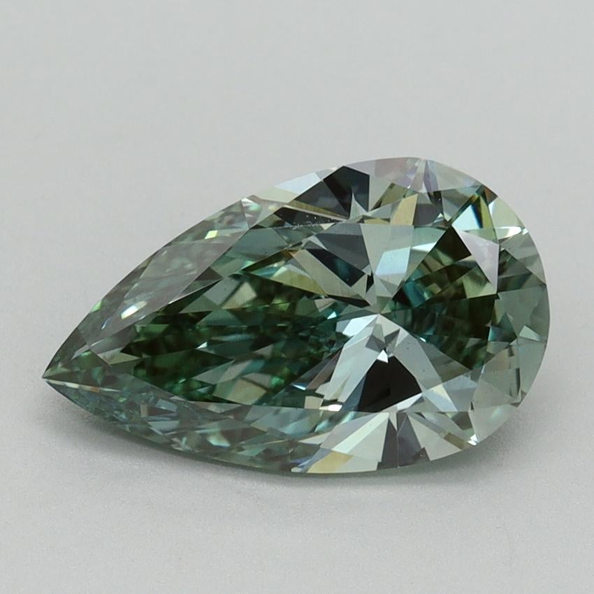 2.10 Ct. Fancy Vivid Green Pear Lab Grown Diamond