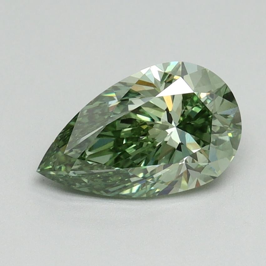 1.16 Ct. Fancy Vivid Green Pear Lab Grown Diamond