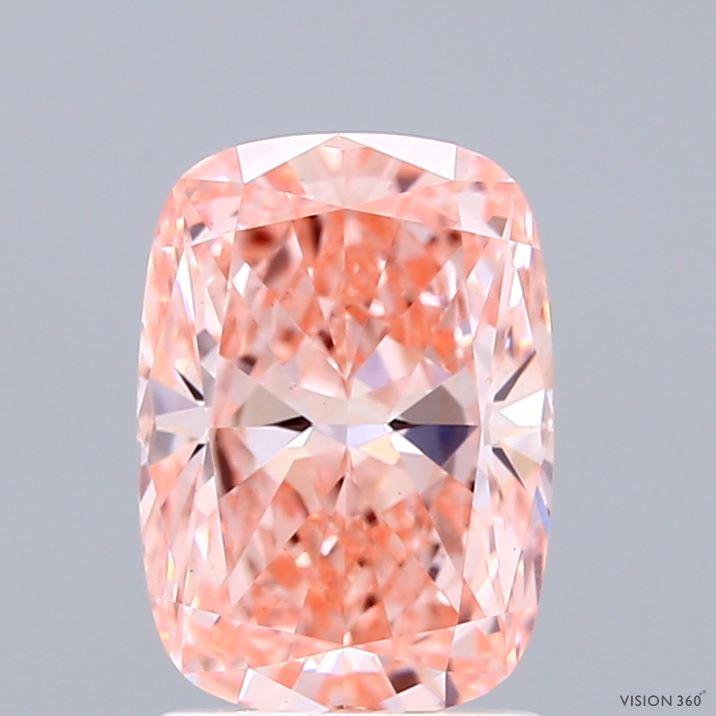 2.01 Ct. Fancy Vivid  Pink Cushion Lab Grown Diamond