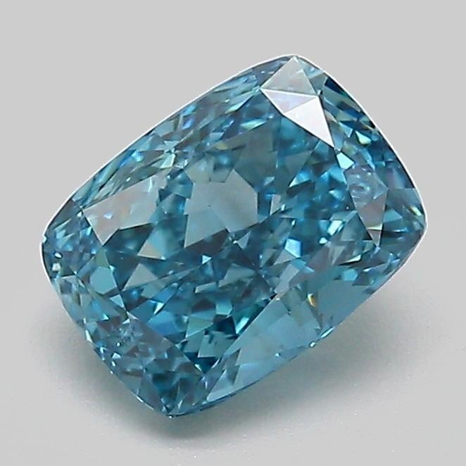 1.34 Ct. Fancy Vivid Blue Cushion Lab Grown Diamond