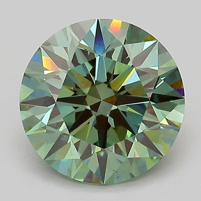 2.06 Ct. Fancy Vivid Green Round Lab Grown Diamond