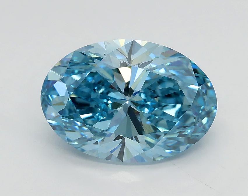 2.72 Ct. Fancy Vivid Blue Oval Lab Grown Diamond