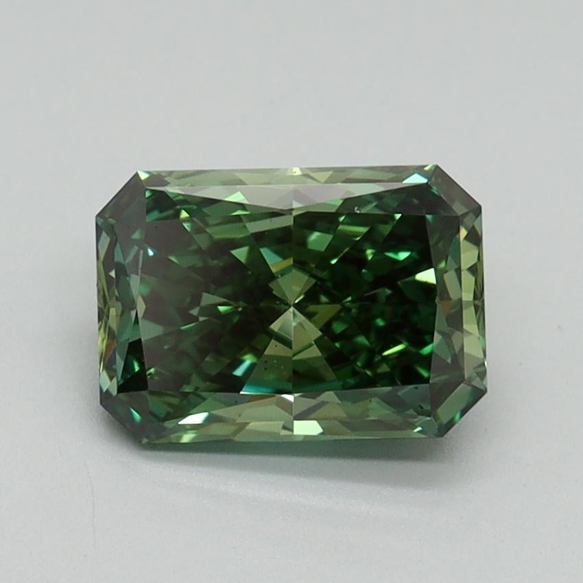 1.23 Ct. Fancy Vivid Pacific Green Radiant Lab Grown Diamond