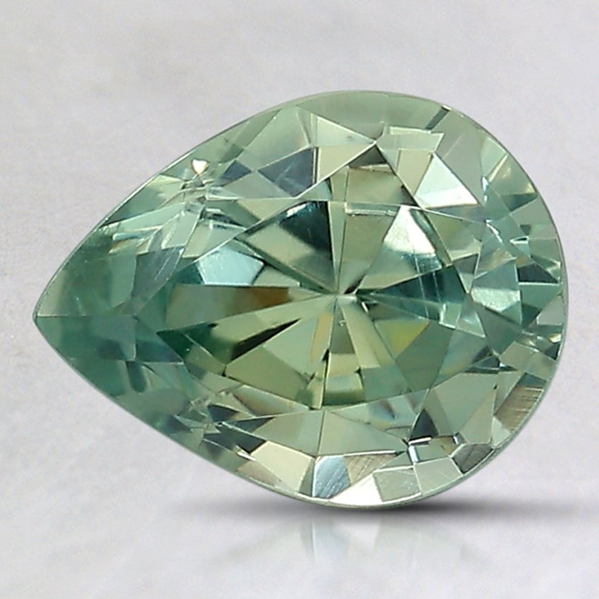 9.1x7.1mm Unheated Green Pear Montana Sapphire