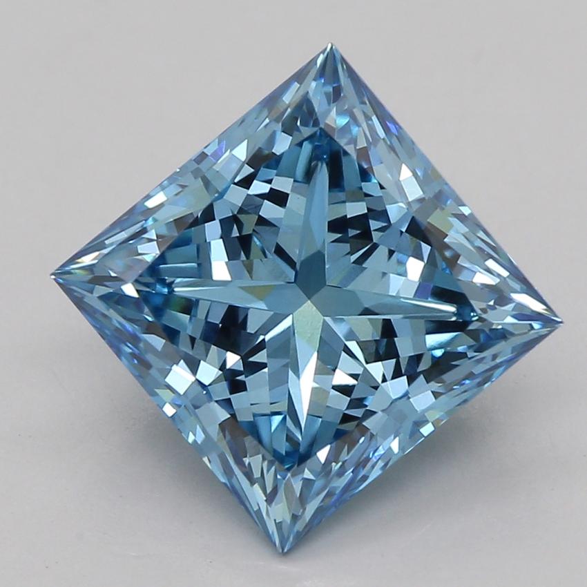 2.59 Ct. Fancy Vivid Blue Princess Lab Grown Diamond