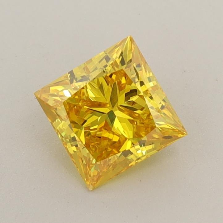 0.78 Ct. Fancy Vivid Yellow Princess Lab Grown Diamond