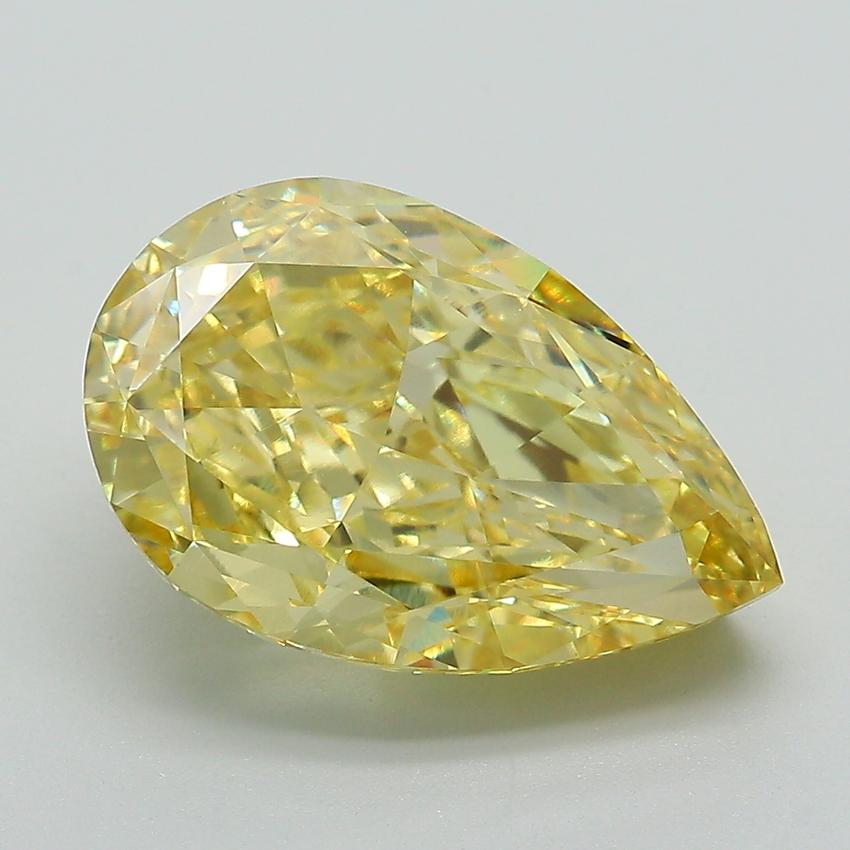 5.88 Ct. Fancy Vivid Yellow Pear Lab Grown Diamond