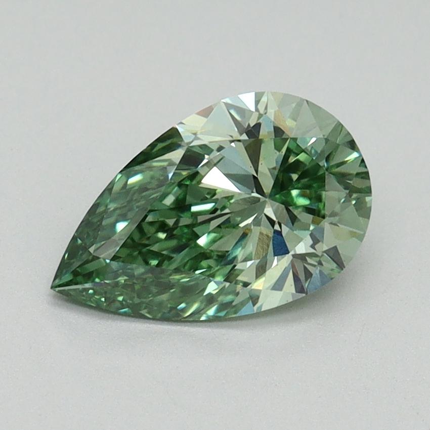1.08 Ct. Fancy Vivid Green Pear Lab Grown Diamond