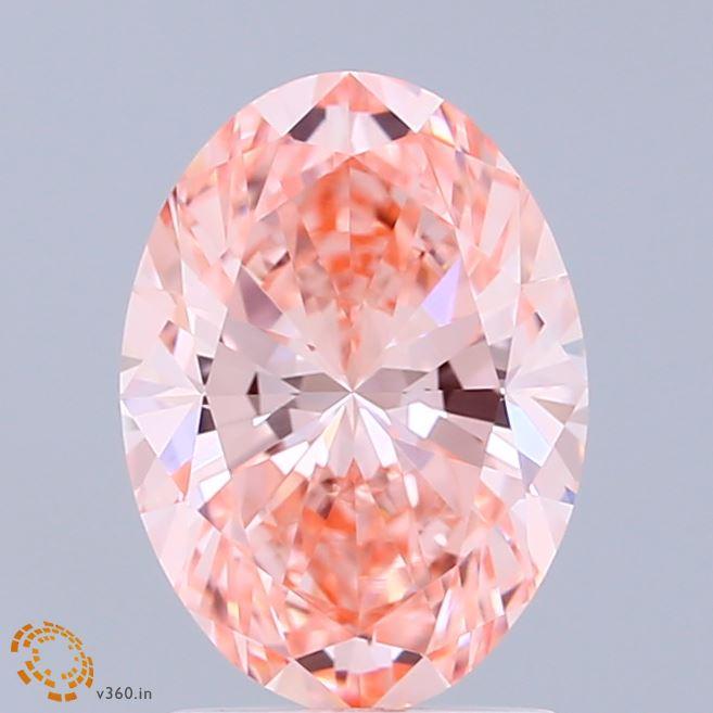 1.93 Ct. Fancy Vivid Pink Oval Lab Grown Diamond