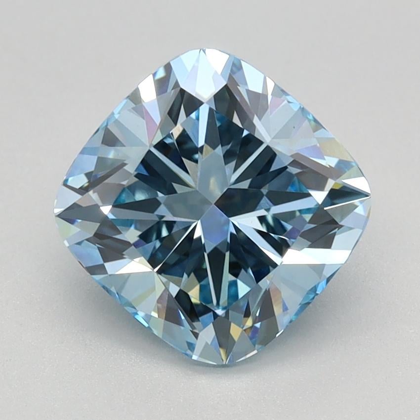 2.03 Ct. Fancy Intense Blue Cushion Lab Grown Diamond