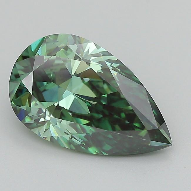 3.31 Ct. Fancy Vivid  Green Pear Lab Grown Diamond