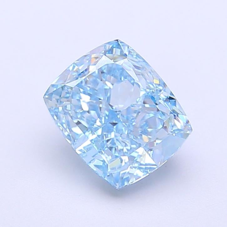 1.83 Ct. Fancy Vivid Blue Cushion Lab Grown Diamond