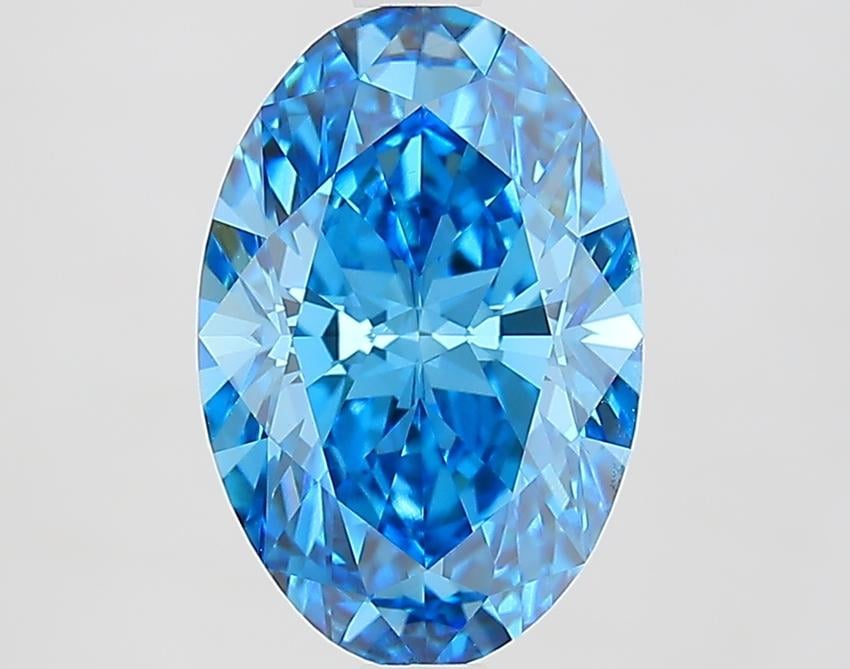 2.65 Ct. Fancy Vivid Blue Oval Lab Grown Diamond