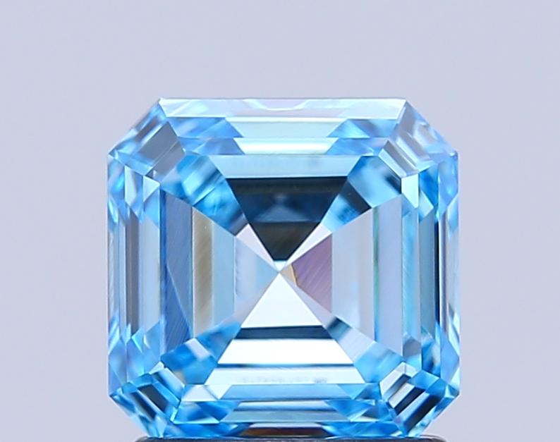 1.56 Ct. Fancy Vivid Blue Asscher Lab Grown Diamond