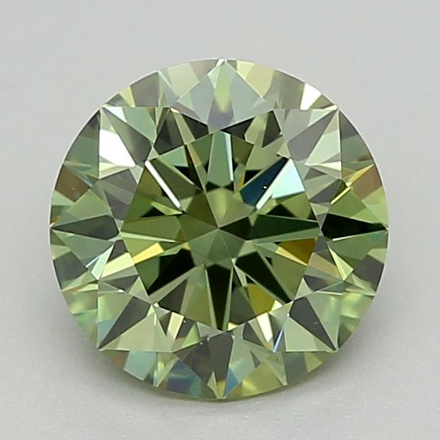 1.04 Ct. Fancy Vivid  Green Round Lab Grown Diamond