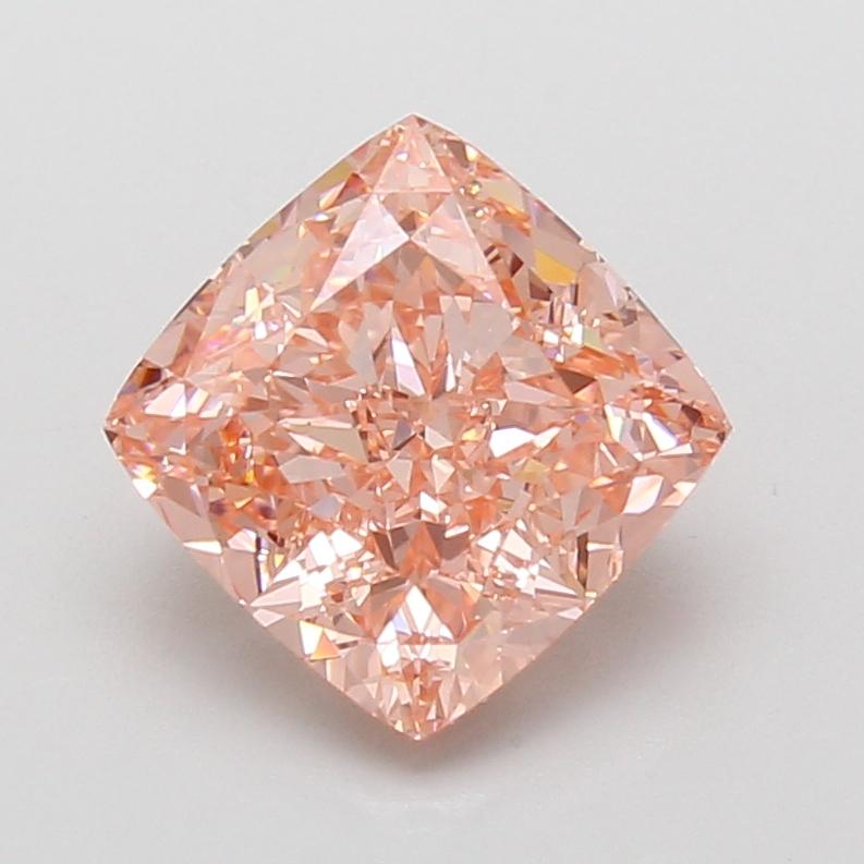 3.03 Ct. Fancy Vivid Pink Cushion Lab Grown Diamond