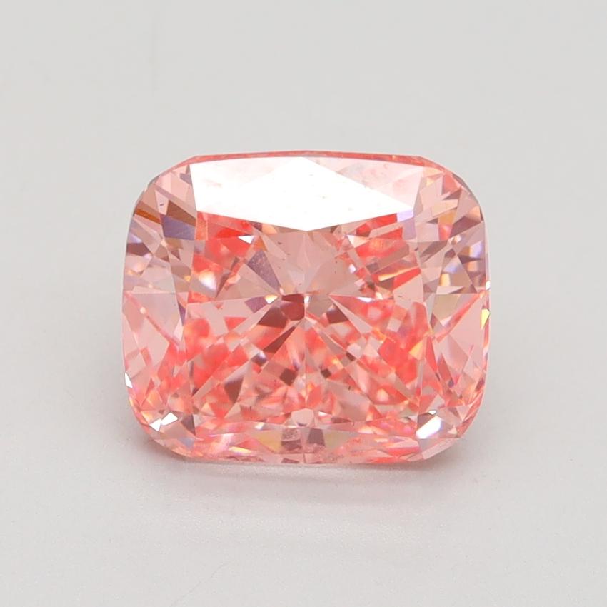 3.07 Ct. Fancy Vivid Pink Cushion Lab Grown Diamond