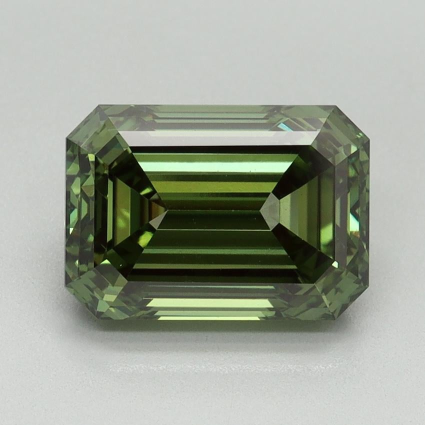 3.10 Ct. Fancy Vivid Pacific Green Emerald Lab Grown Diamond
