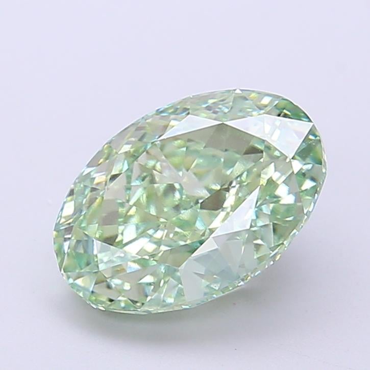 2.52 Ct. Fancy Vivid  Green Oval Lab Grown Diamond