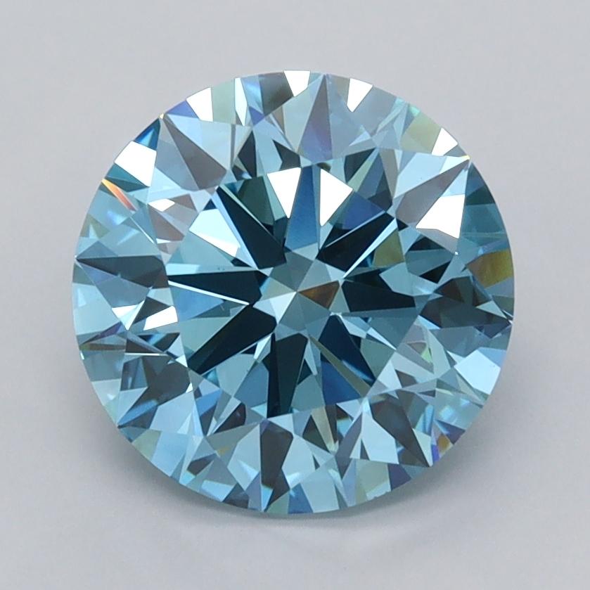 2.51 Ct. Fancy Vivid  Blue Round Lab Grown Diamond
