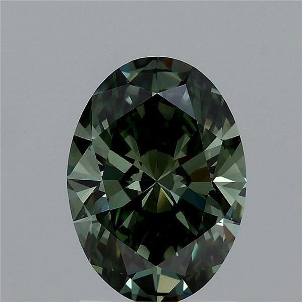 1.62 Ct. Fancy Vivid  Green Oval Lab Grown Diamond