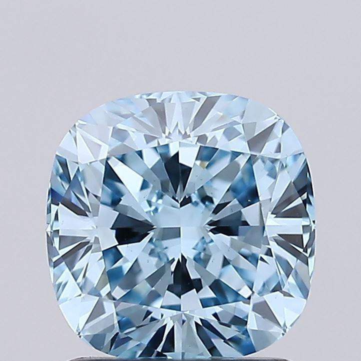 1.41 Ct. Fancy Vivid  Blue Cushion Lab Grown Diamond