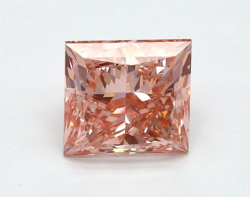 3.02 Ct. Fancy Vivid Pink Princess Lab Grown Diamond