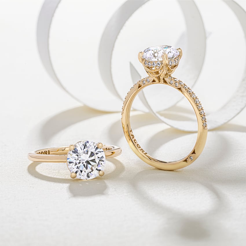 18K Rose Gold Simply Tacori Delicate Drape Diamond Ring, large additional view 1