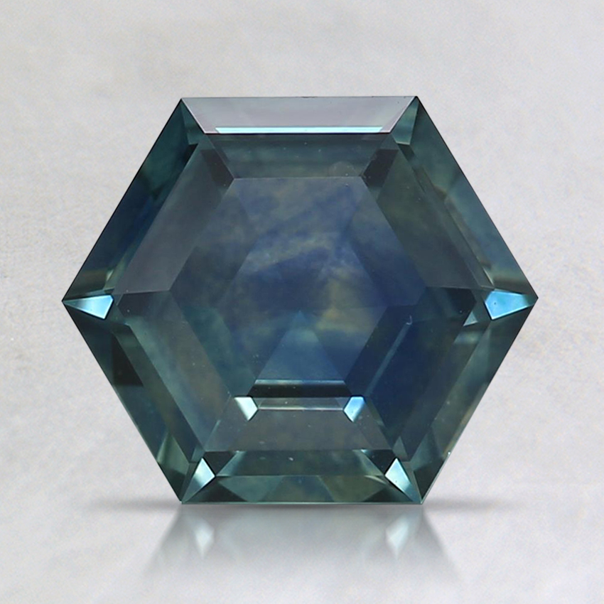 8x7mm Premium Teal Hexagon Montana Sapphire