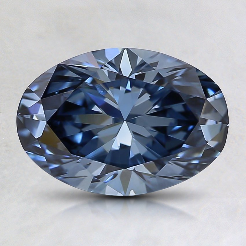 1.32 Ct. Fancy Intense Blue Oval Lab Created Diamond | DBLC1.32OVFIBVVS2