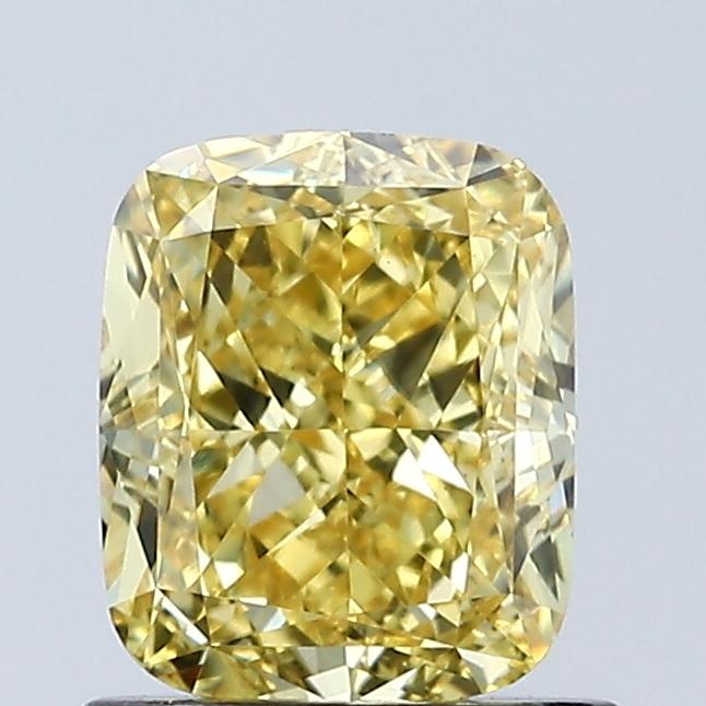 1.09 Ct. Fancy Vivid Yellow Cushion Lab Grown Diamond