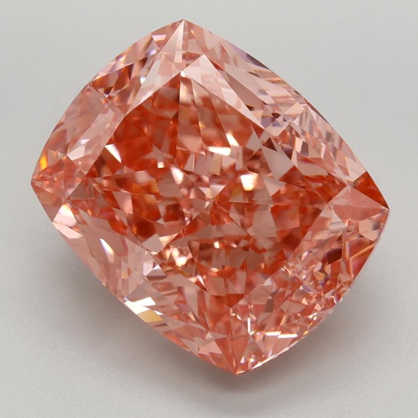 7.43 Ct. Fancy Vivid Pink Cushion Lab Grown Diamond