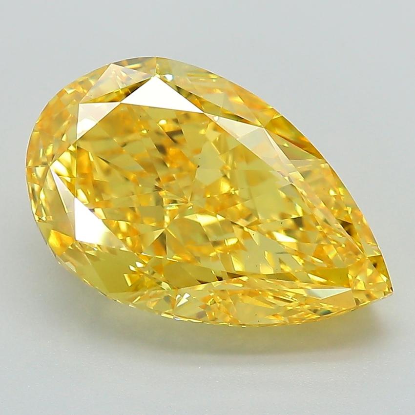 5.02 Ct. Fancy Vivid Yellow Pear Lab Grown Diamond