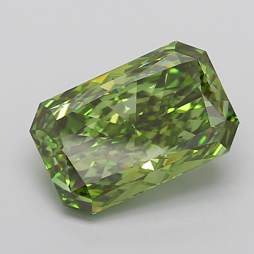 7.22 Ct. Fancy Vivid Green Radiant Lab Grown Diamond