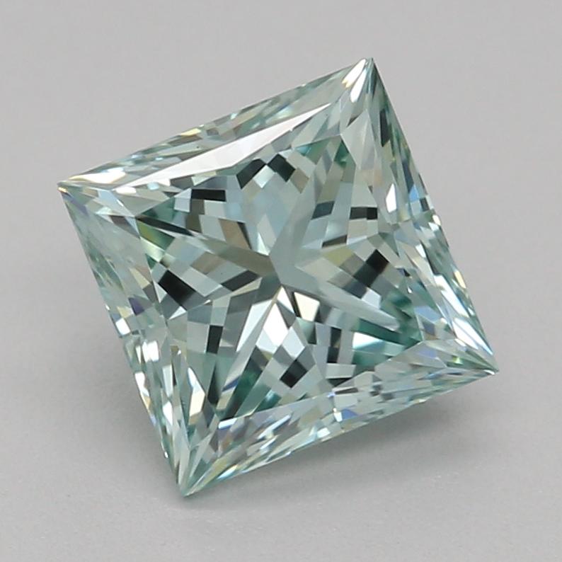 1.09 Ct. Fancy Vivid Green Princess Lab Grown Diamond