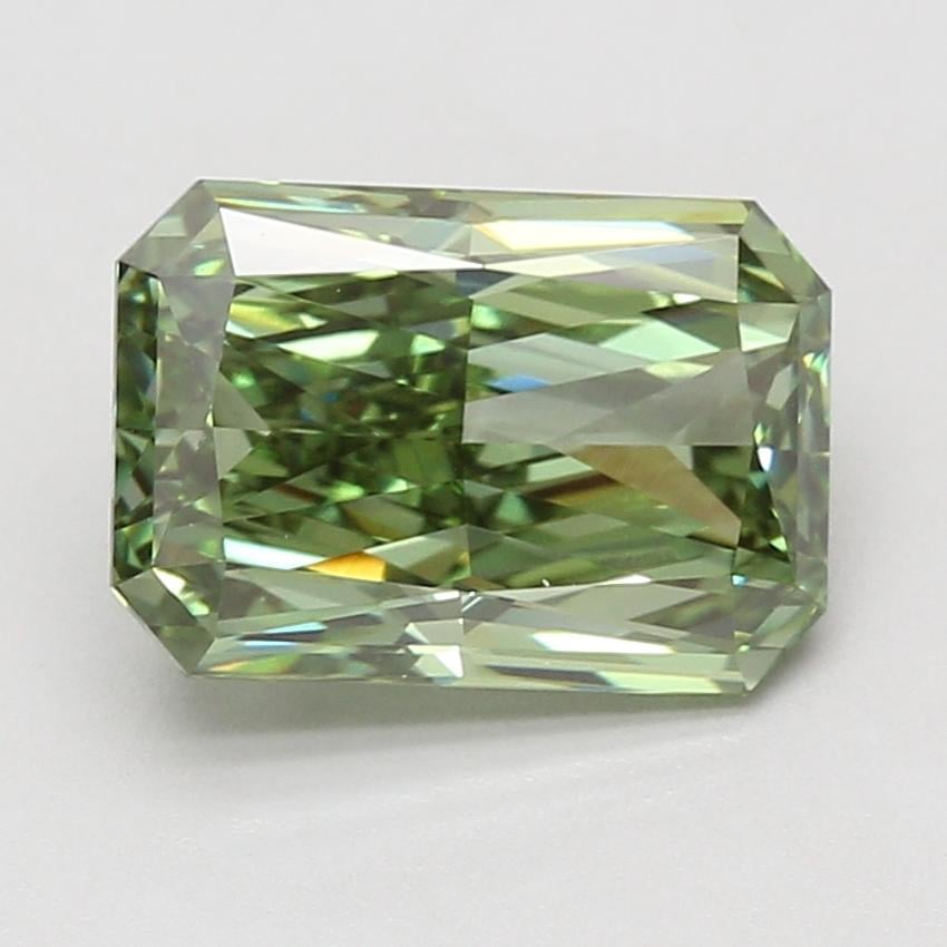 4.06 Ct. Fancy Vivid Green Radiant Lab Grown Diamond