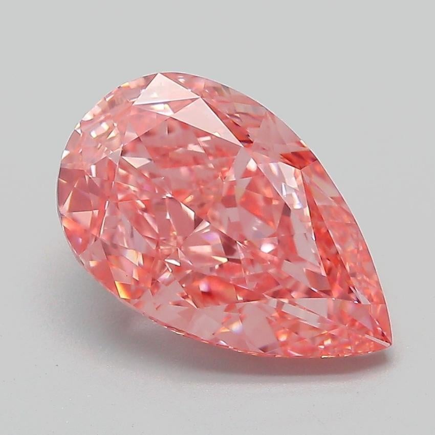 3.58 Ct. Fancy Vivid Pink Pear Lab Grown Diamond